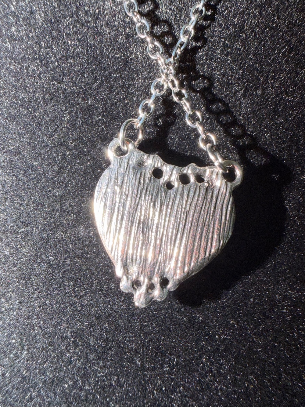 Silver Necklace with Turquoise Heart Pendant - Women Jewelry 17” w/2” extender - Picture 3 of 7